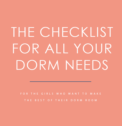 Girls Dorm Room Check List