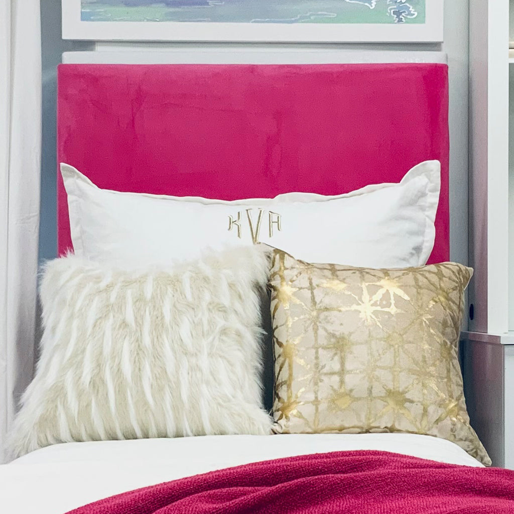 Headboard Full - (ALLOW ONE MONTH) Bella Hot Pink SQUARE