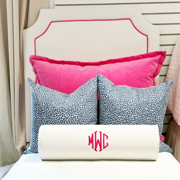Bella White with Bella Hot Pink Trim Headboard Dorm Headboards Dorm