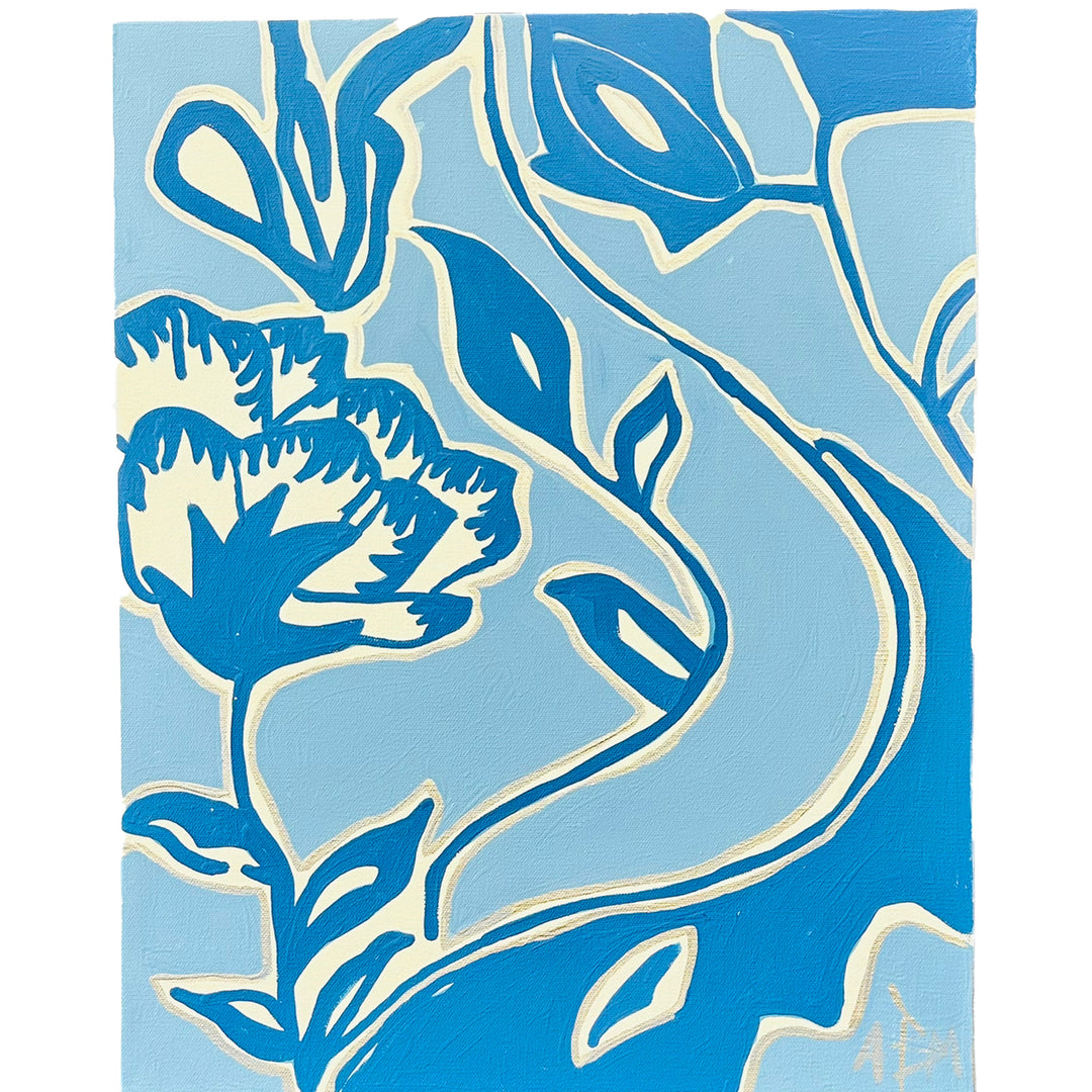 Blue Garden - 16"W x 20"H