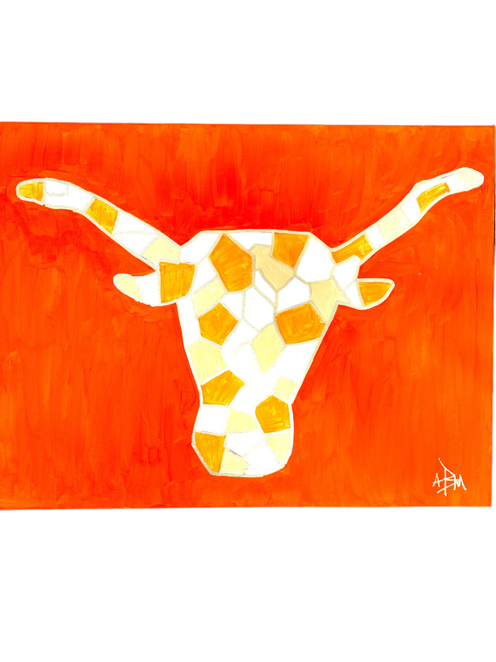 Hook "em" Horns Orange - 24"W x 18"H