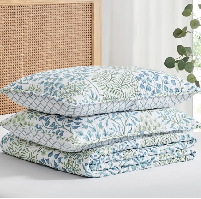 Eden Quilt Set- Blue (Twin)