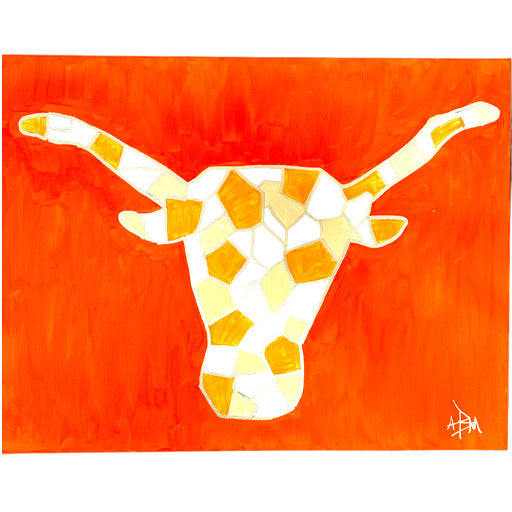 Hook "em" Horns Orange - 24"W x 18"H