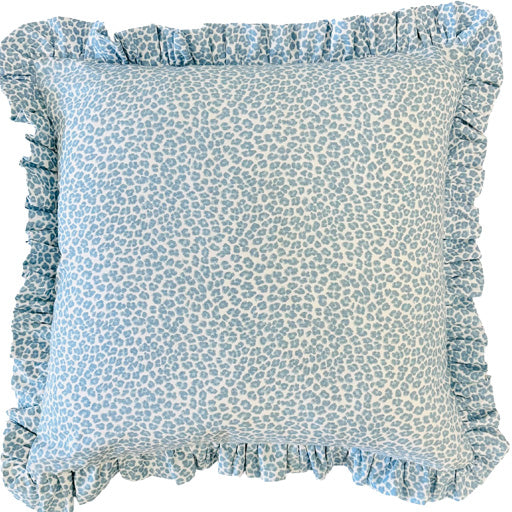 Ruffle Jag Light Blue Pillow - 22"