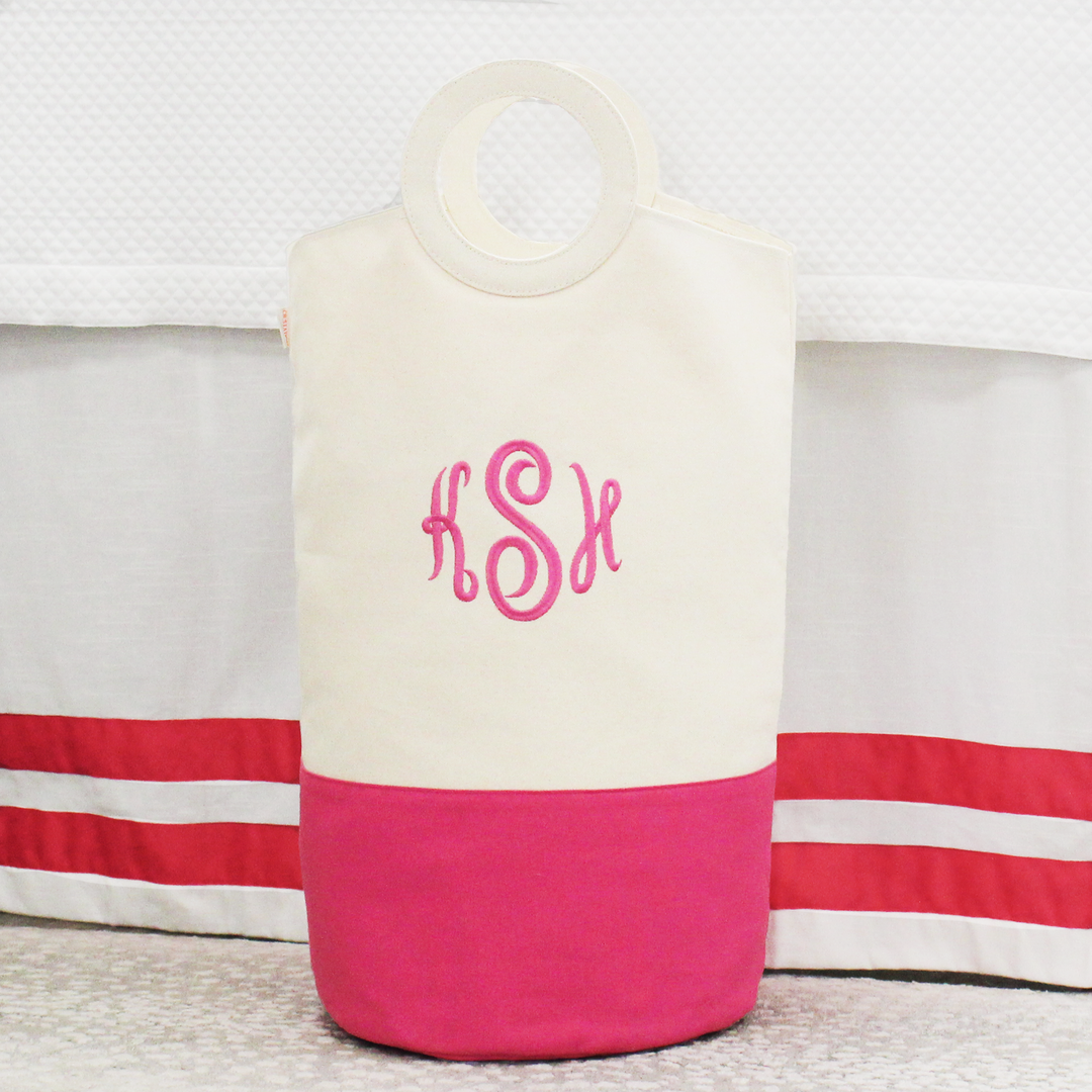 Canvas Laundry Hamper - Geranium Pnk