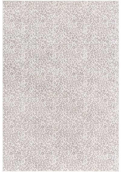 Cheetah Dark Gray Rug with Silver Accents