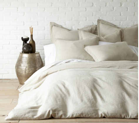 Washed Linen Natural Duvet Cover(Twin)