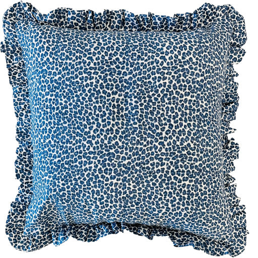 Ruffle Jag Dark Blue Pillow - 22"
