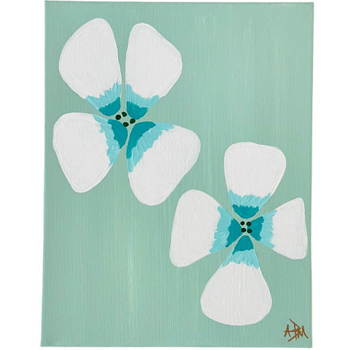 Floral Mint Short - 11"W x 14"H