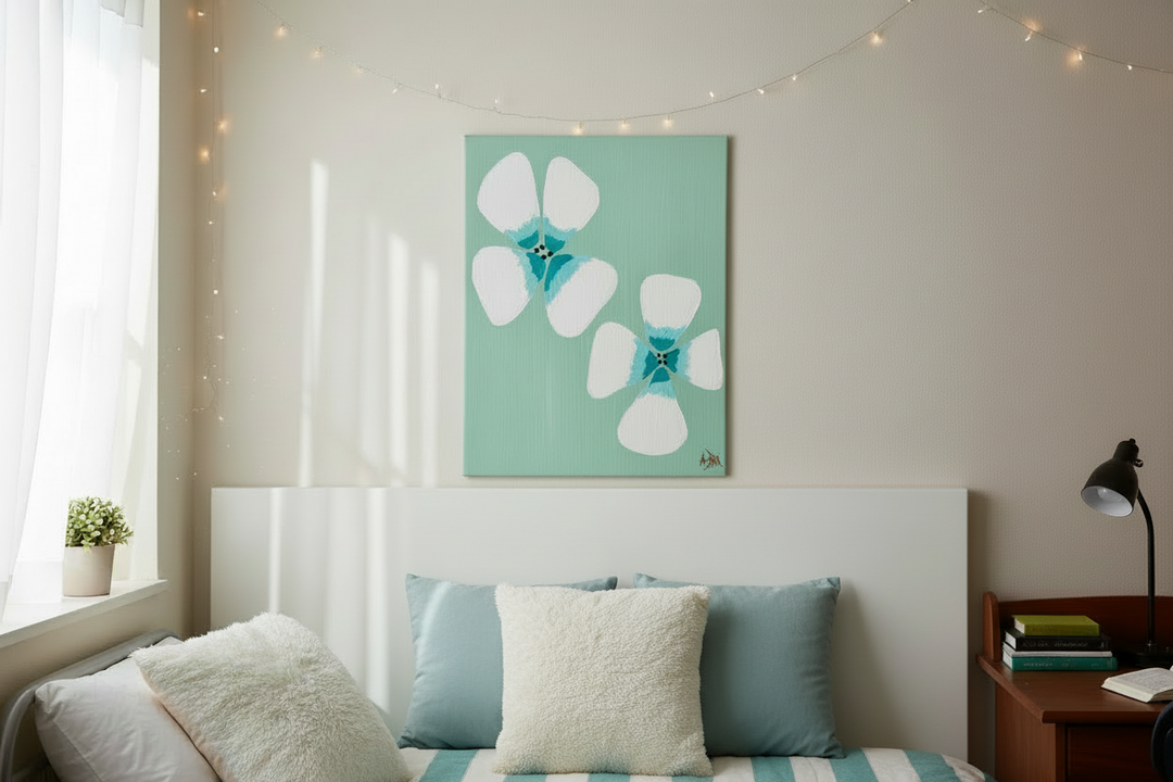 Floral Mint Short - 11"W x 14"H