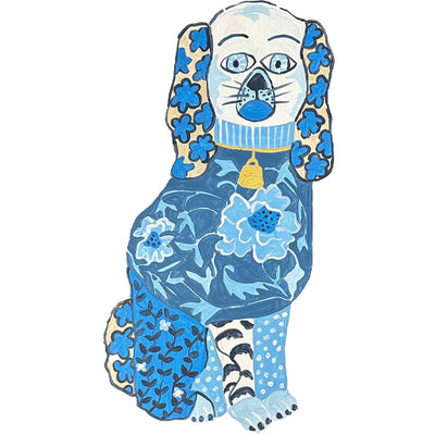 Foo Dogs Blue "A" - 12"W x 24"H