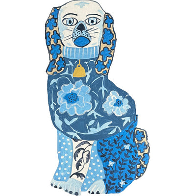 Foo Dogs Blue "B" - 12"W x 24"H