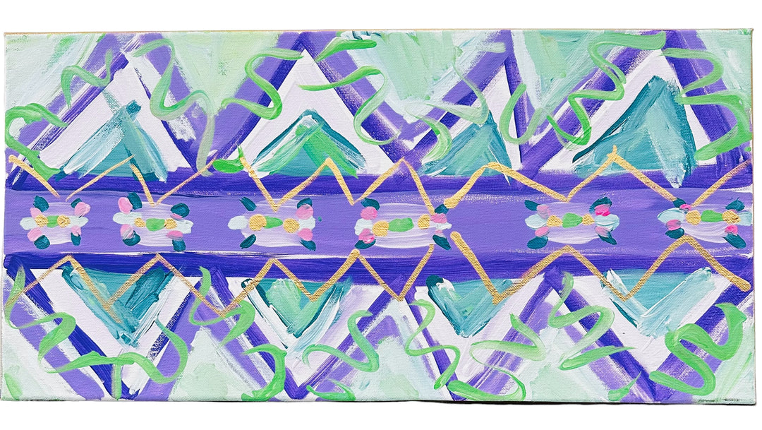Purple/Green Abstract - 20"W x 10"H