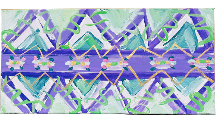 Purple/Green Abstract - 20"W x 10"H