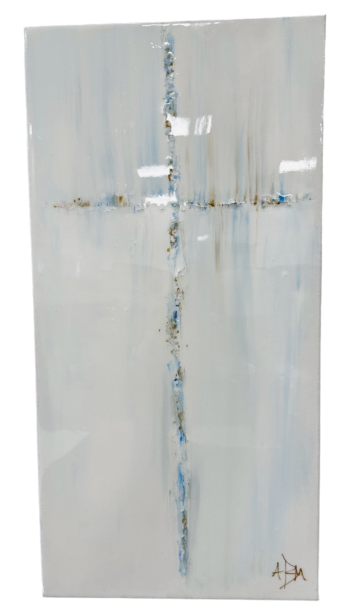 Blue Gold Resin Cross - 12" W x 24" H