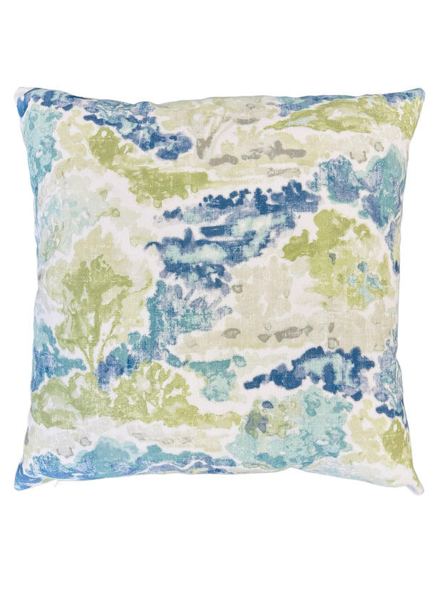 Monet's Garden Pillow Green and Blue - 22"