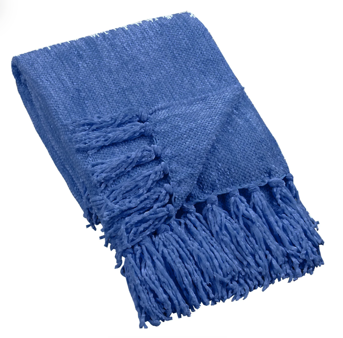 Chenille Throw - Cobalt