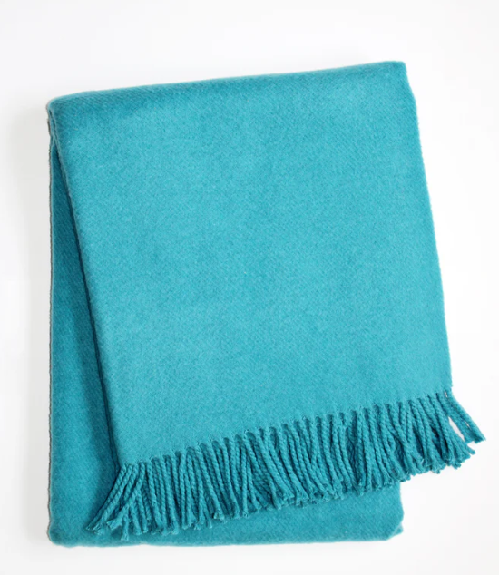 Plush Cotton Blend Throw - Teal