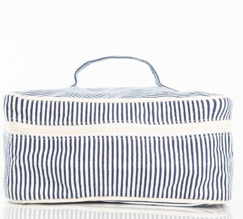 Monogrammed Stripes Train Case