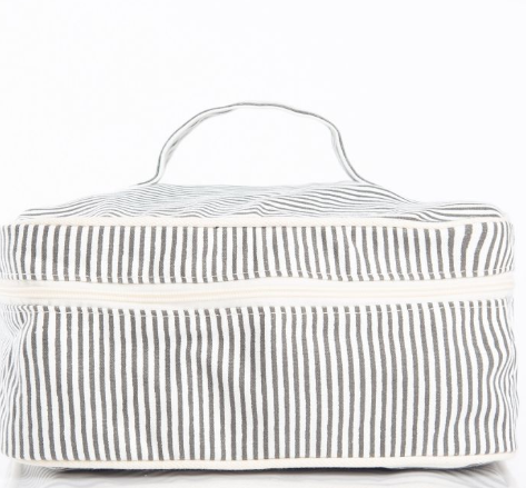 Monogrammed Stripes Train Case