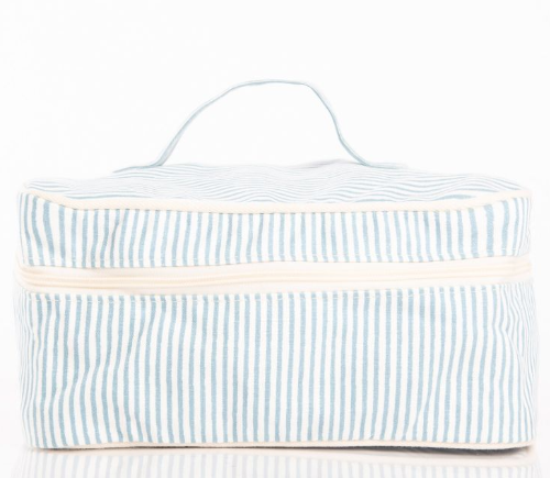 Monogrammed Stripes Train Case