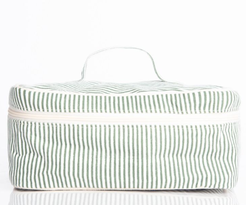 Monogrammed Stripes Train Case