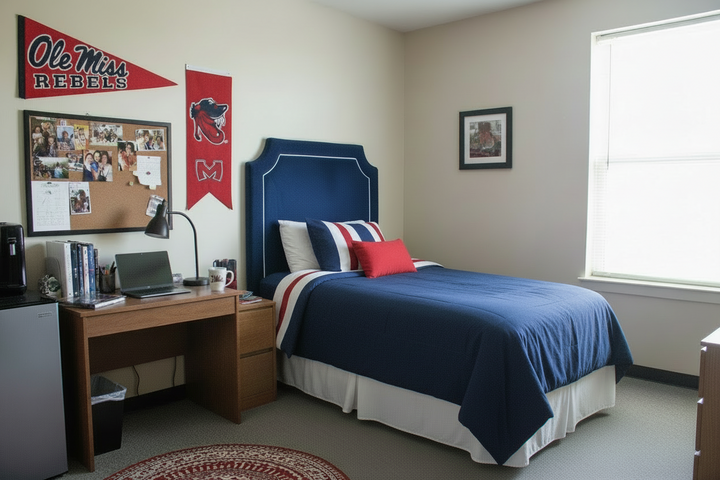 Headboard - (ALLOW 1 MONTH) Bella Deep Blue with Bella White Piping