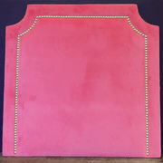 Headboard - Gold Nailhead in Bella Hot Pink