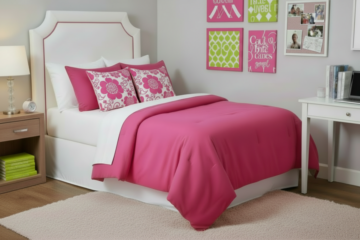 Headboard - (ALLOW 1 MONTH) Bella White with Bella Tulip Piping