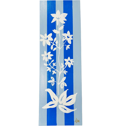 Striped Flower Blue - 10"W x 30"H