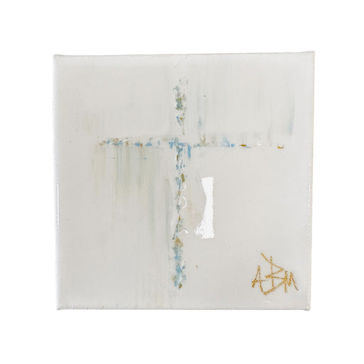 Blue Gold Resin Cross - 6" x 6"