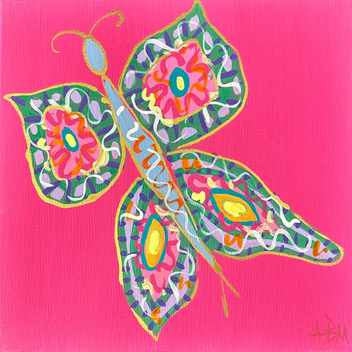 Butterfly Party Hot Pink - 14" x 14"