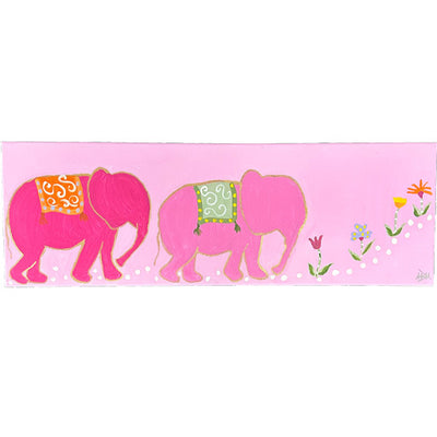 Elephants Marching 1x1 - 30"W x 10"H