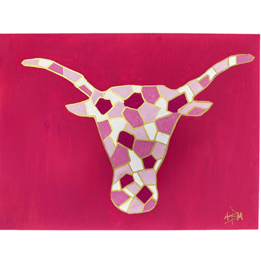 Hook "em" Horns Hot Pink - 24"W x 18"H