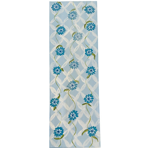 Blue Lattice "B" - 10"W x 30"H