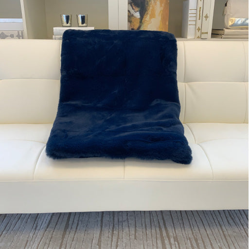 Fur Throw - Navy