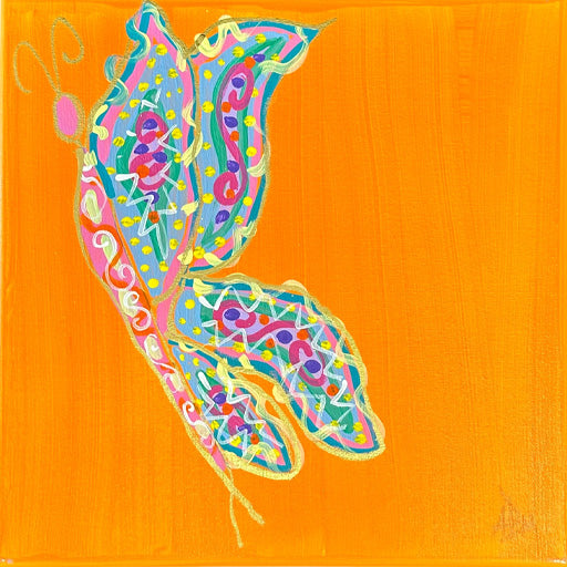 Butterfly Party Orange - 14" x 14"