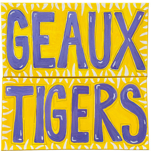 Pair of Paintings - 20" x 10" - Geaux Tigers