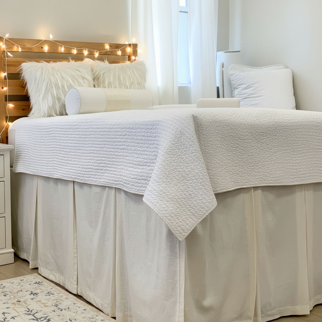 Poppy Reversible Quilt- Ivory/White (Twin)