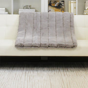 Posh Faux Mink Throw - Silver