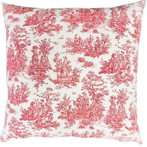 Toile Red Pillow - 22"