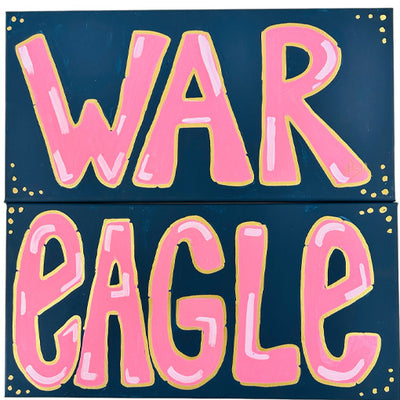 Pair of Paintings - 20" x 10" - War Eagle