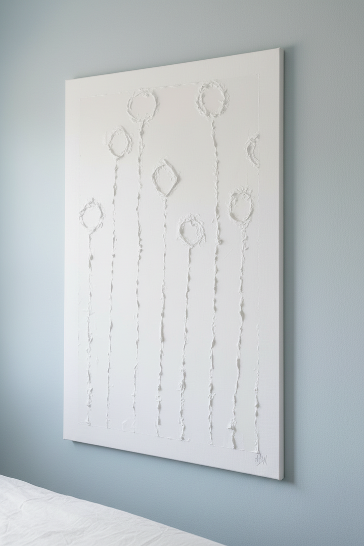 White Flowers - 24"W x 36"H