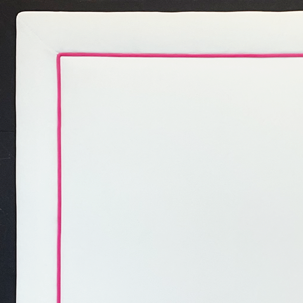 Headboard - Bella White with Bella Hot Pink Piping SQUARE