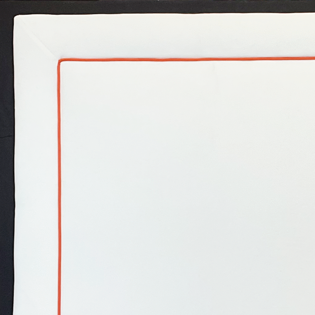 Headboard - Bella White with Orange Piping SQUARE