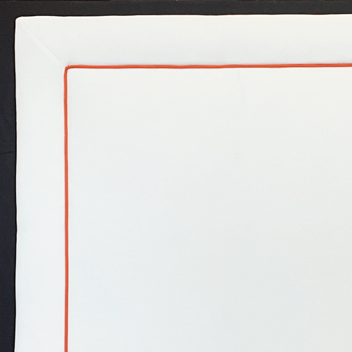 Headboard - Bella White with Orange Piping SQUARE