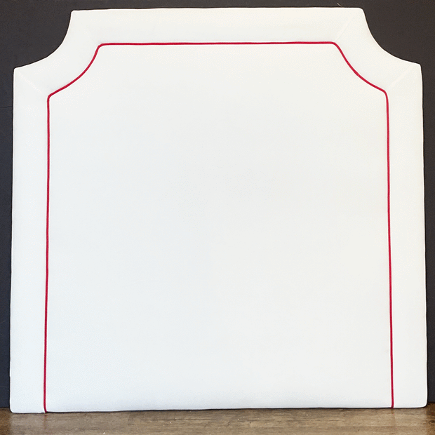 Headboard - Bella White with Bella Crimson piping