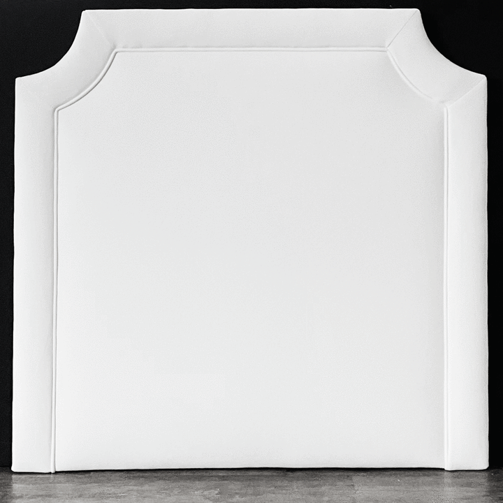 Headboard (Q) - Bella White with White Piping (Queen)
