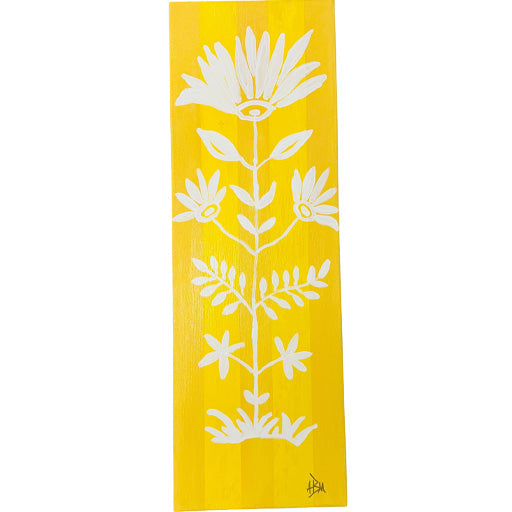 Striped Flower Yellow - 10"W x 30"H
