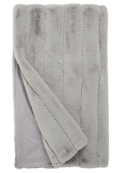 Posh Faux Mink Throw - Silver